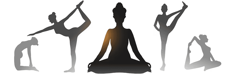 Yoga pose silhouettes
